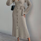 Perfee Ribbed Tied Surplice Long Sleeve Dress