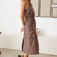 Le Lis Adjustable Strap Waist Drawstring Cargo Midi Dress