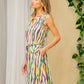 Sew In Love Full Size Stripe Tied Sleeveless Dress with Side Pockets