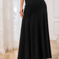 Solid Elastic Waist Maxi Skirt