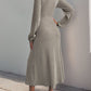 Perfee Ribbed Tied Surplice Long Sleeve Dress