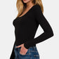 Zenana Scoop Neck Long Sleeve T-Shirt