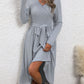 Surplice Tie Waist Long Sleeve Midi Dress