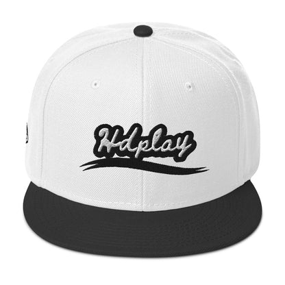 Flat Visor Black/White Snapback Hat