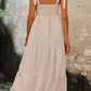 Tie Shoulder Smocked Tiered Dress
