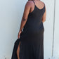Ninexis Good Energy Full Size Cami Side Slit Maxi Dress in Black