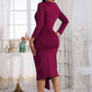 Tie Detail Round Neck Midi Dress