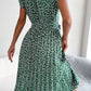 Ditsy Floral Pleated Belted Dress