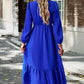 Smocked Surplice Long Sleeve Midi Dress
