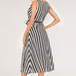 Striped Surplice Tied Sleeveless Dress