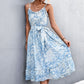 Floral Frill Trim Scoop Neck Spaghetti Strap Dress