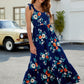 Floral Tie-Shoulder Sleeveless Dress