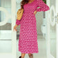 Printed Long Sleeve Midi Dress