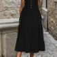 Decorative Button Tiered Tank Dress