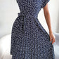 Ditsy Floral Pleated Belted Dress