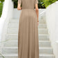 Round Neck Short Sleeve Maxi Dress with Pockets