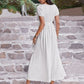 Ruffled Square Neck Short Sleeve Dress