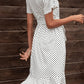 Tie Waist Petal Sleeve Ruffle Hem Dress