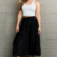 Ninexis Accordion Pleated Flowy Midi Skirt