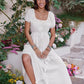 Ruffled Square Neck Short Sleeve Dress
