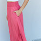 Doublju Comfort Princess Full Size High Waist Scoop Hem Maxi Skirt in Hot Pink