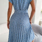 Ditsy Floral Pleated Belted Dress