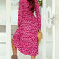 Printed Long Sleeve Midi Dress