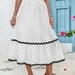 Tied Contrast Trim High Waist Skirt