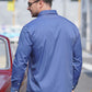 New Plus Size Men's Stretch Denim Long Sleeve Multi Pocket Shirt